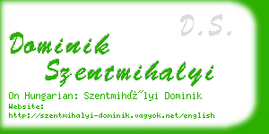 dominik szentmihalyi business card